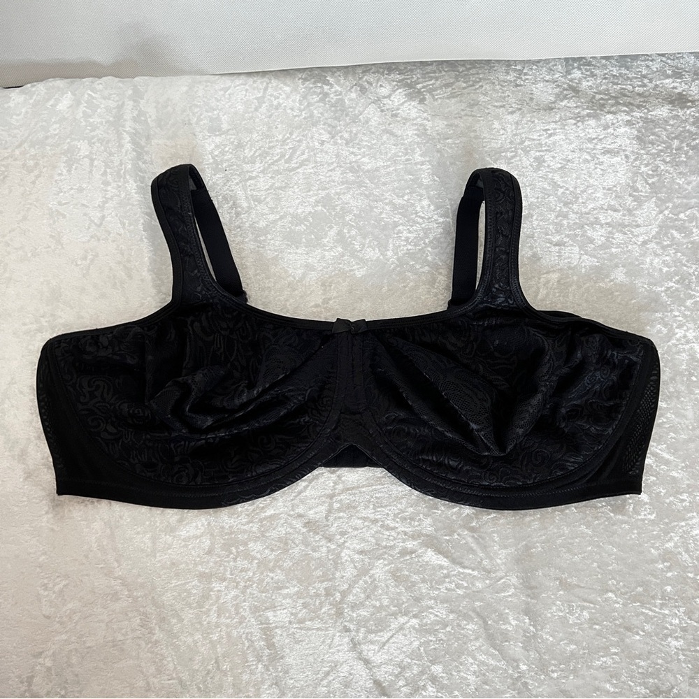 Breezies Wild Rose Seamless Underwire Support Bra -Core Black Size 48DDD